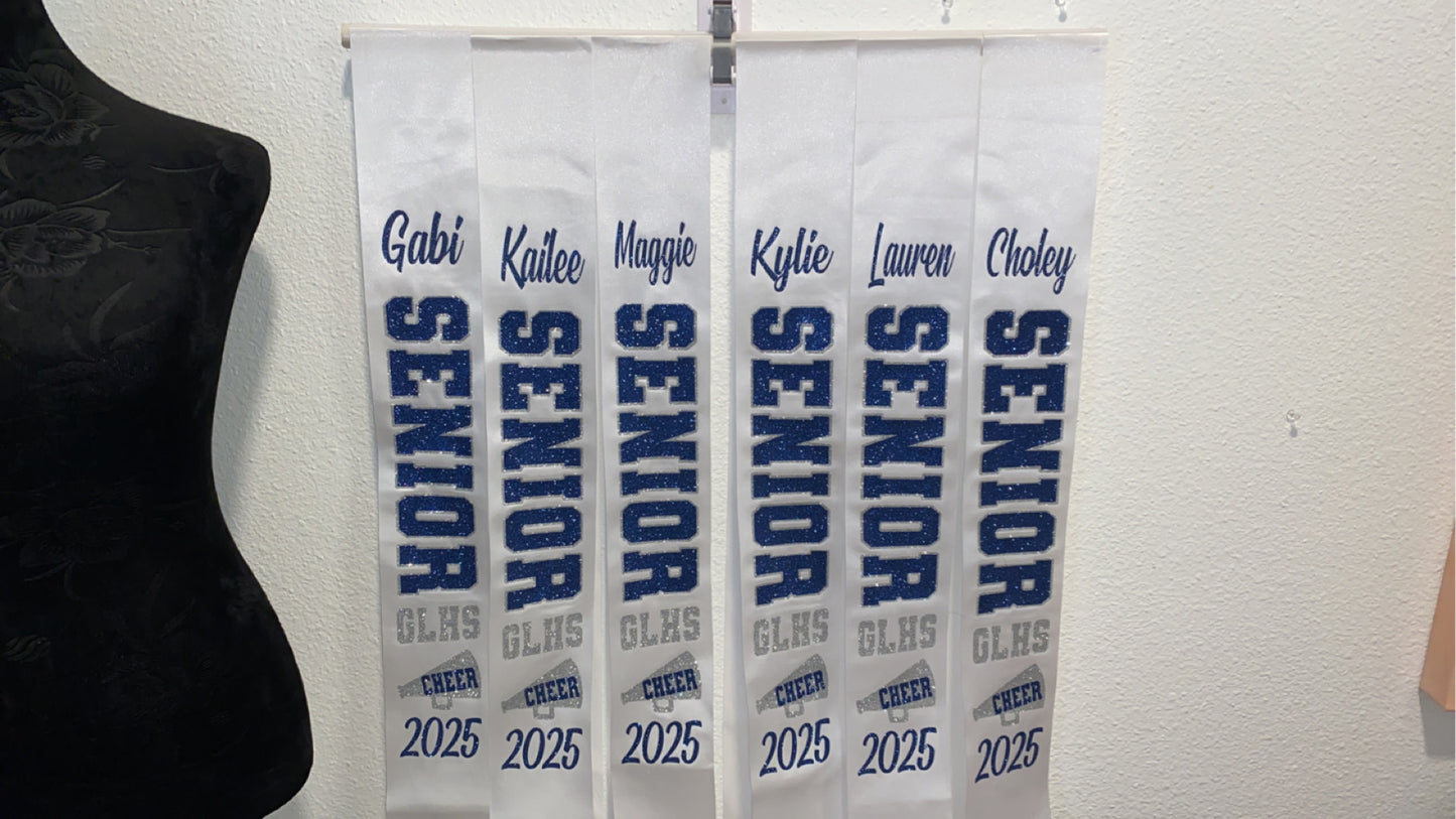 Senior Sash Cheer Sash Sports Sash Senior 2025 Custom Sash