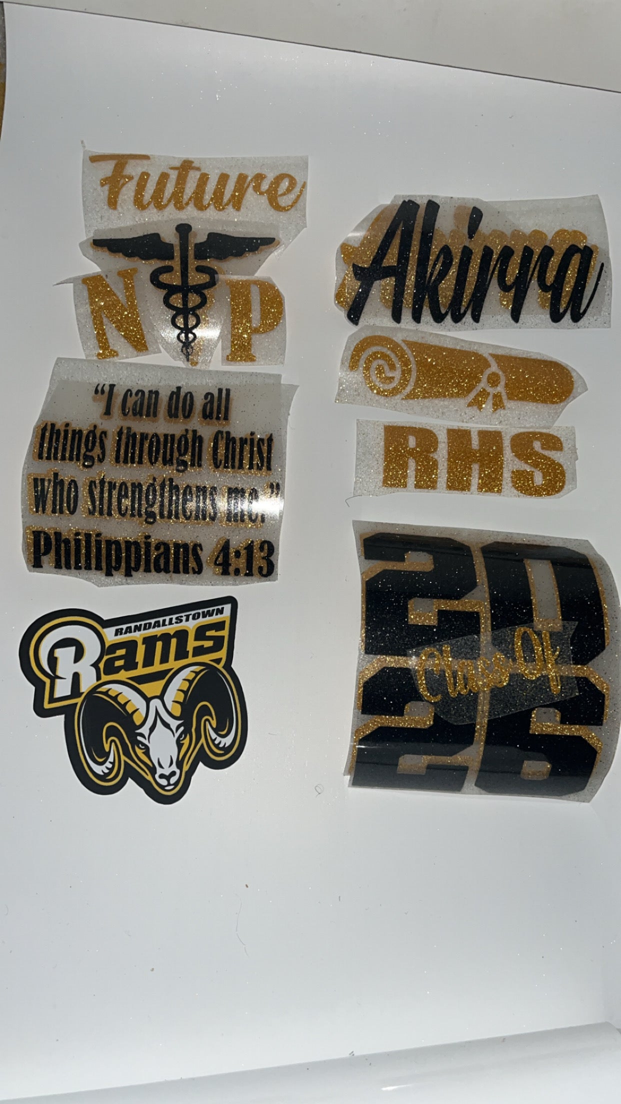 Senior DIY Kit Decals Iron on letters