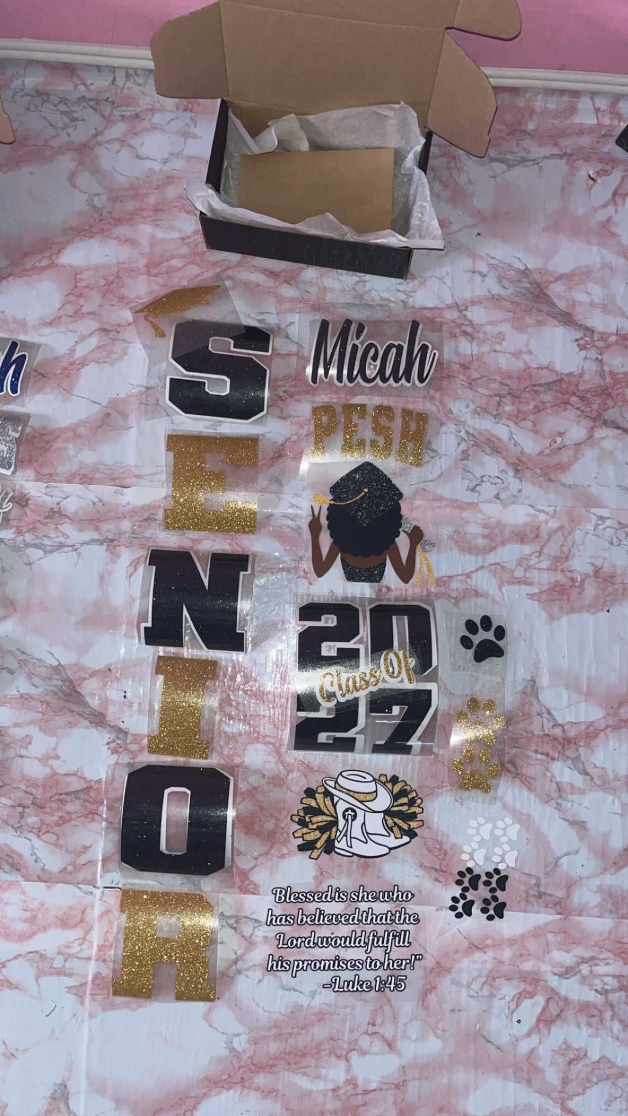 Senior DIY Kit Decals Iron on letters