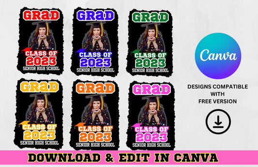 Graduation T Shirt Design, Canva Template, Editable in Canva, 2023 Grad family shirt, 2023 senior shirt, Perfect for Sublimation, DTF or DTG